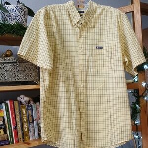 Chaps Men's XL Yellow Plaid Short Sleeve Shirt
